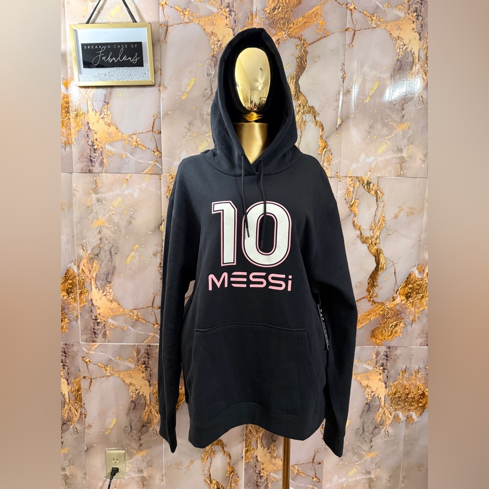 Messi Black Hoodie Sweater, unisex, oversized